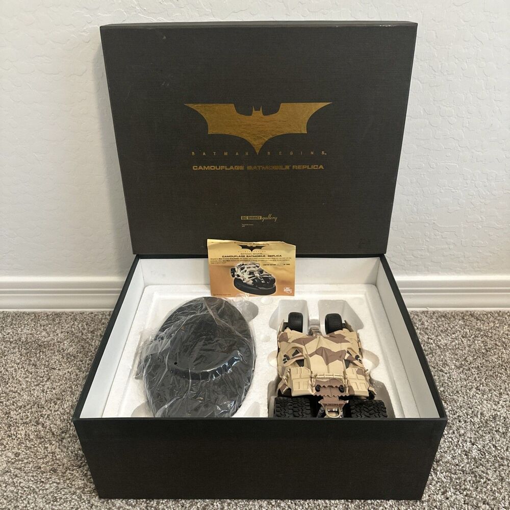 DC Gallery Batman Begins Camouflage Batmobile Replica w/ COA #655 of 1000 Used